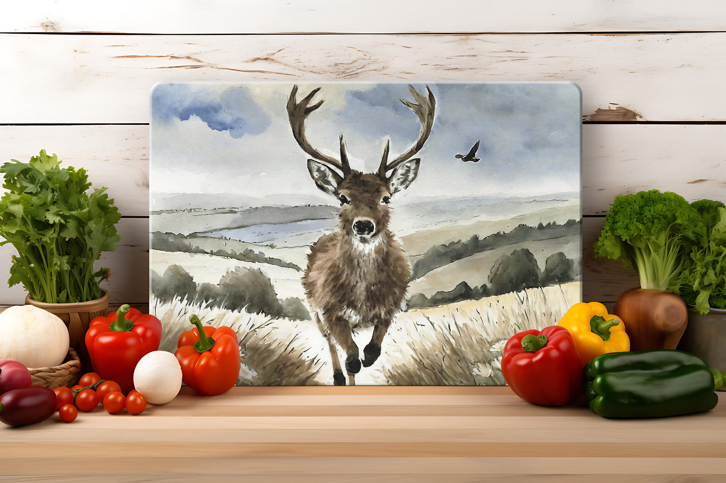 Countryside Critters - Tempered Glass Cutting Board - (285x200mm and 390x290mm) Gloss or Textured Finish