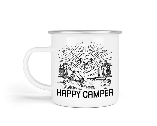 Colourful Retro Enamel Camping Mugs – Vibrant Designs for Outdoor Adventures