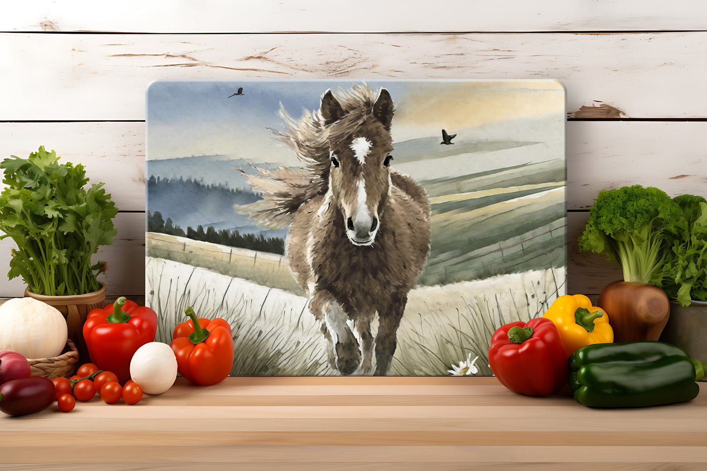 Countryside Critters - Tempered Glass Cutting Board - (285x200mm and 390x290mm) Gloss or Textured Finish