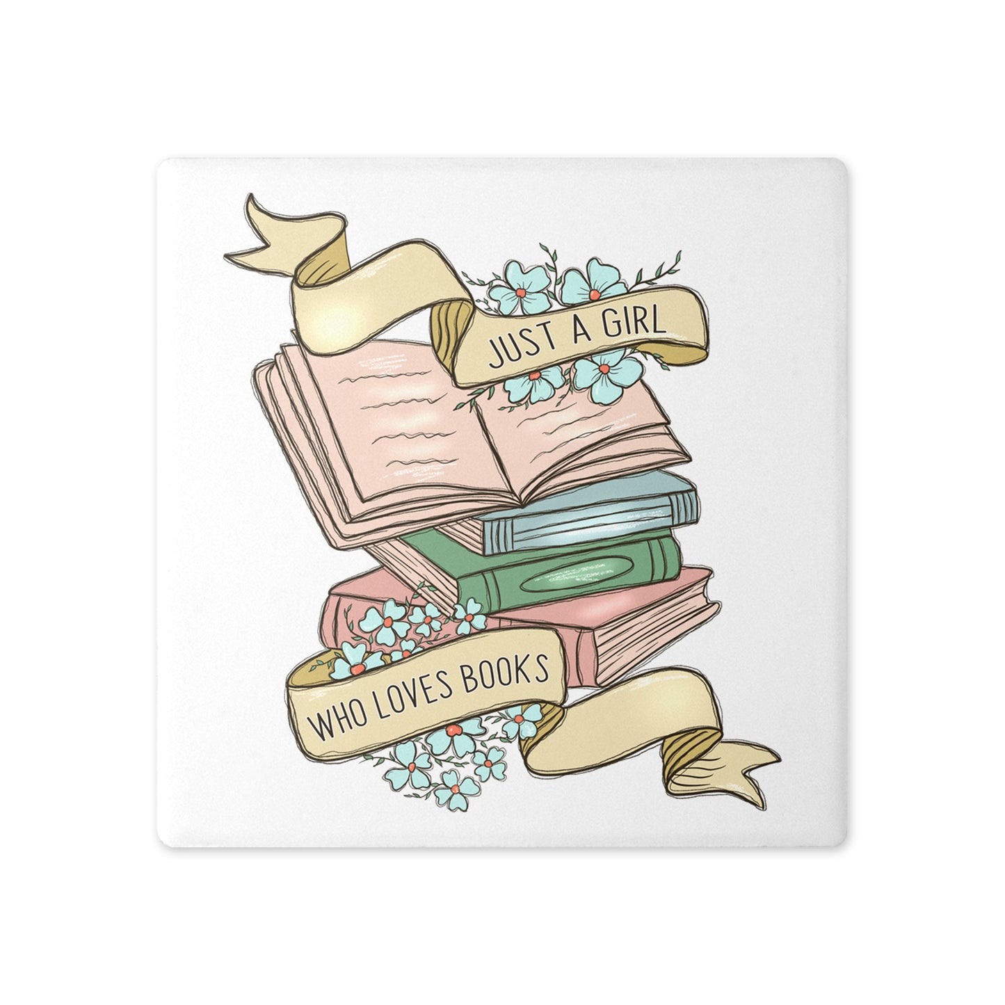 Book Lover’s Ceramic Coasters –  Beautifully Hand Printed Designs