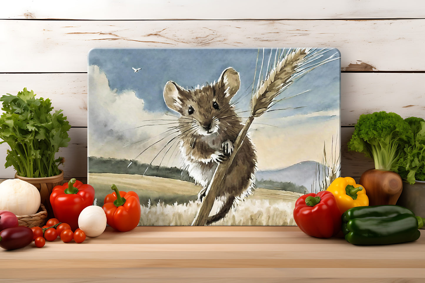 Countryside Critters - Tempered Glass Cutting Board - (285x200mm and 390x290mm) Gloss or Textured Finish