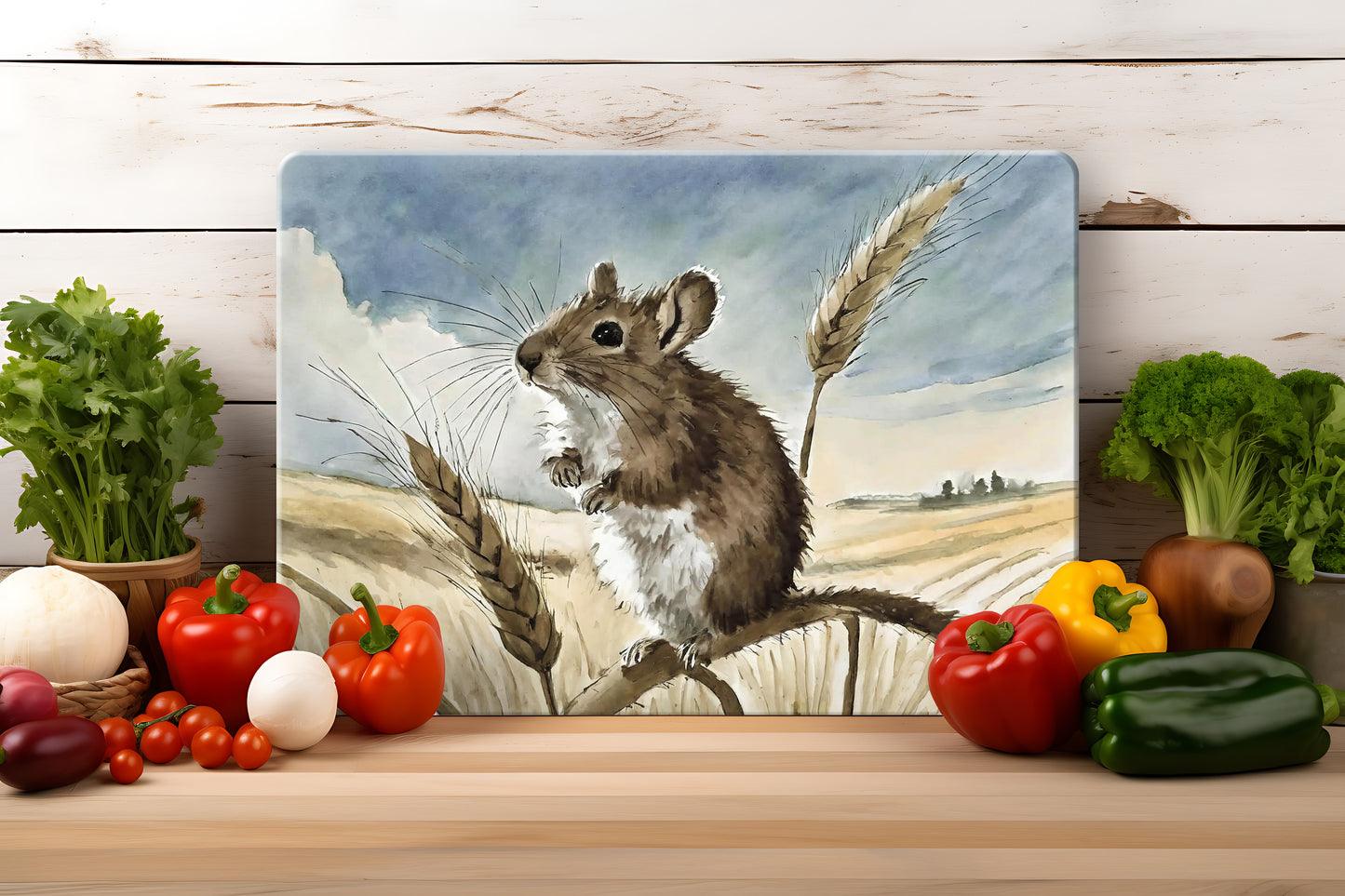 Countryside Critters - Tempered Glass Cutting Board - (285x200mm and 390x290mm) Gloss or Textured Finish