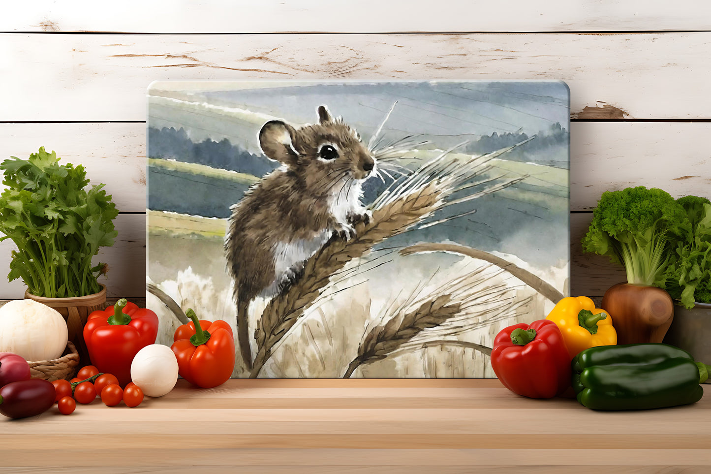 Countryside Critters - Tempered Glass Cutting Board - (285x200mm and 390x290mm) Gloss or Textured Finish