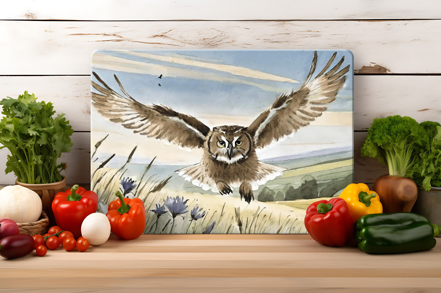 Countryside Critters - Tempered Glass Cutting Board - (285x200mm and 390x290mm) Gloss or Textured Finish