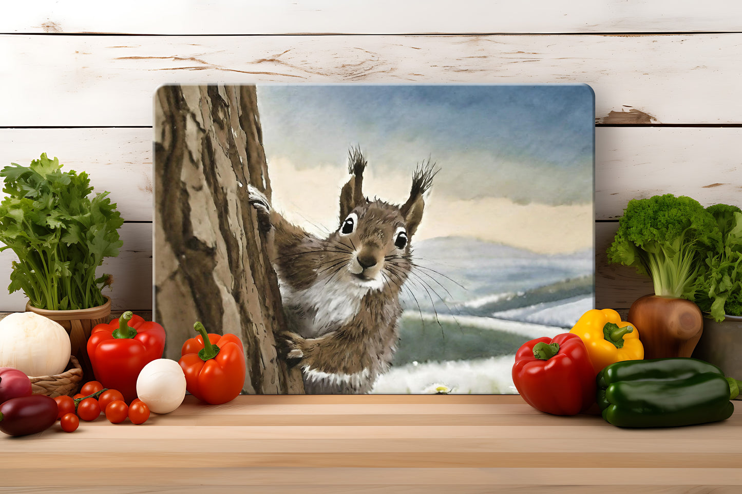 Countryside Critters - Tempered Glass Cutting Board - (285x200mm and 390x290mm) Gloss or Textured Finish