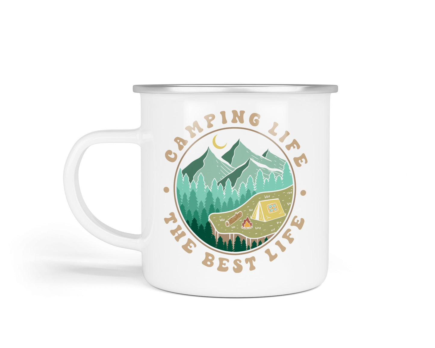 Colourful Retro Enamel Camping Mugs – Vibrant Designs for Outdoor Adventures